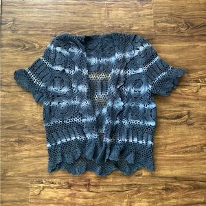 Elegant Gray Crochet Women’s Sweater